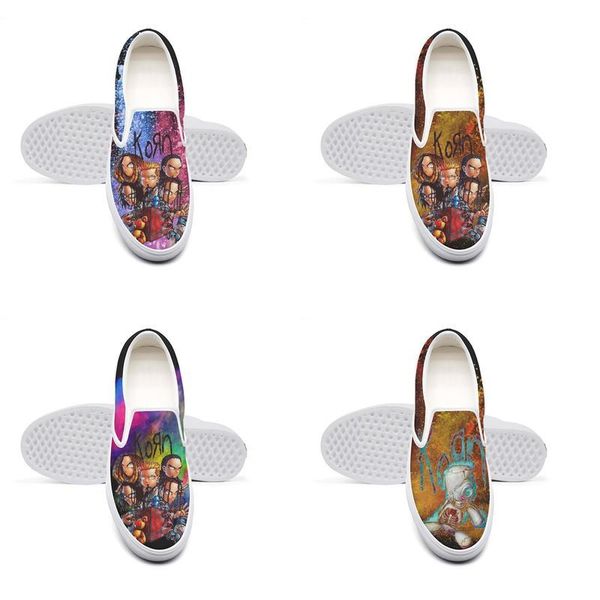 

casual korn-cartoon-logo canvas, comfortable non-slip shoes,design cute classic limited,edition korn-zombie-ugly-logo, Black