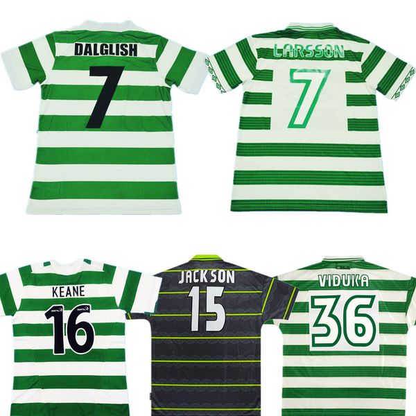 

1991 92 retro celtic soccer jerseys 80 81 95 97 98 99 05 06 dalglish larsson jackson keane nakamura ancient classic football shirts, Black;yellow