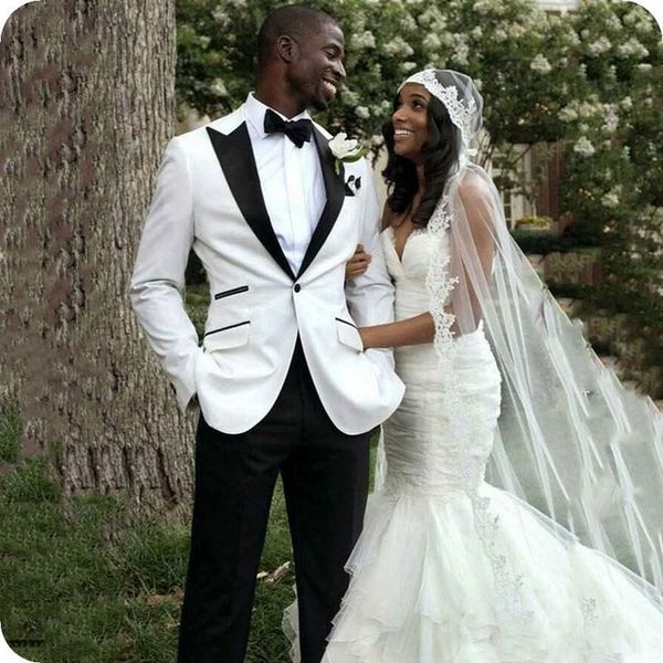 

2019 white tailor made groomsmen костюмы groom tuxedos best man 2 шт мужчины костюм тонкий fit свадебные костюмы для мужчин жениха, White;black
