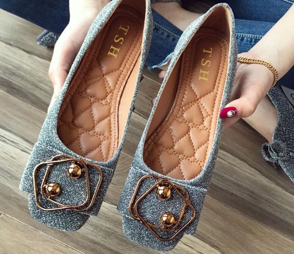 

2019 women's shoes in spring and autumn with new style flat bottom square head bowknot @2261, Black