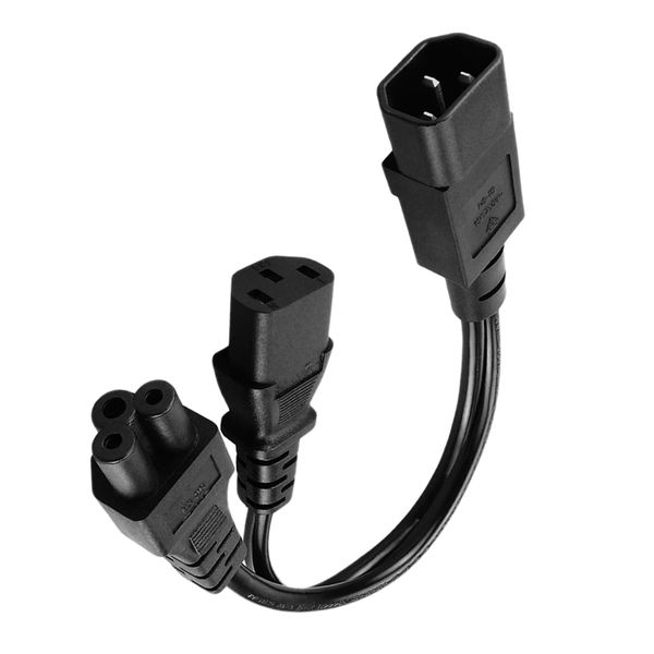 

iec320-c14 to c13+c5 splitter ac power cord cable male to female ups server