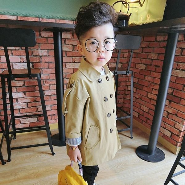 

Fashion Spring Autumn New Children Trench Jackets Baby Cotton Casual Coats Long Sleeve Striped Outwear for Boys Girls Coats