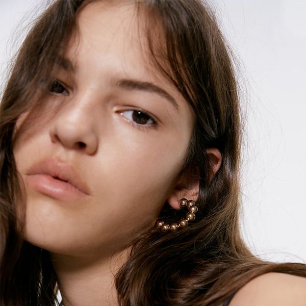 

new brand gold color metal ball hoop earring for women unique party jewelry 2019 vintage statement earrings accessories brincos, Golden;silver