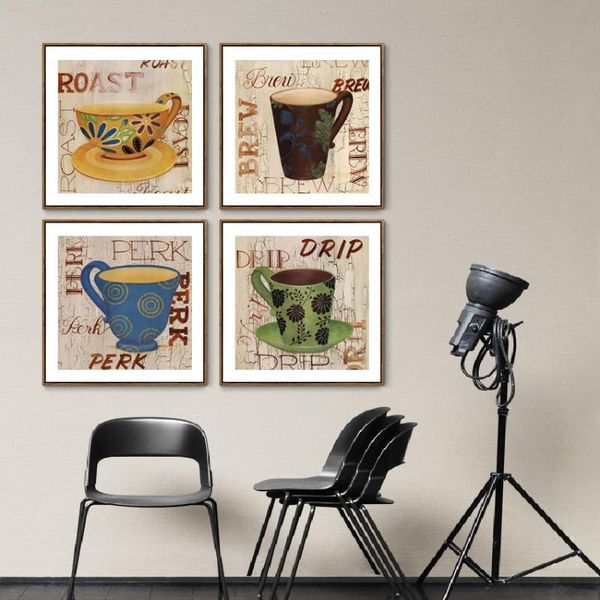 

different colors and styles of cups minimalism canvas painting posters and prints wall pictures for living room decoration