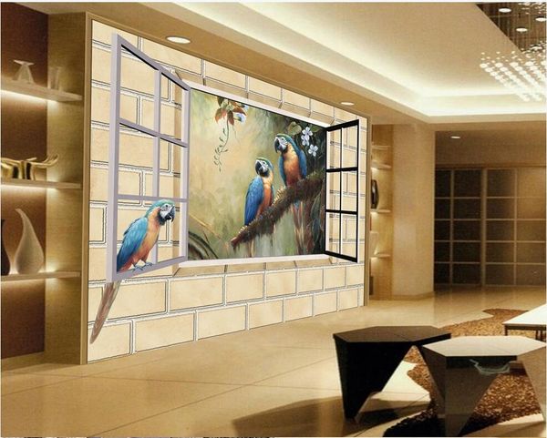 

3d wallpaper custom p mural beautiful 3d wall parrot background wall household wall art canvas pictures