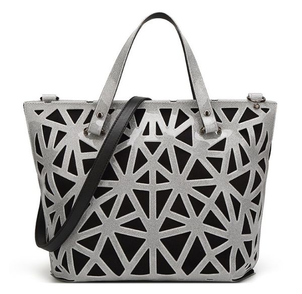 

новая женская сумка bolsos mujer de marca famosa геометрическая сумочка пу кожаная сумка через плечо женщины лазерная обычная складная сумоч