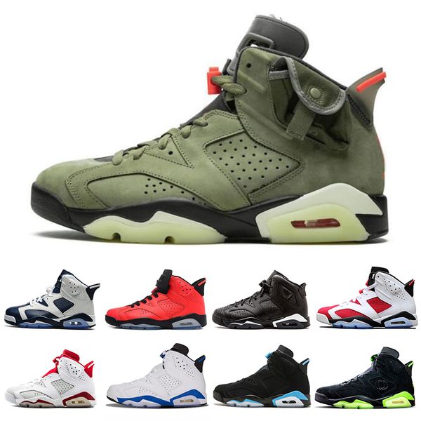 

2020 6 6s men basketball shoes infrared bred travis scotts unc psg flint carmine sport blue mens trainers sports sneakers us 7-13