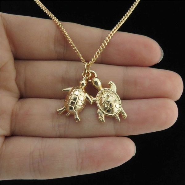 

glowcat q21a36 kc light golden animal turtle tortoise pendant for collar chain necklace 18, Silver