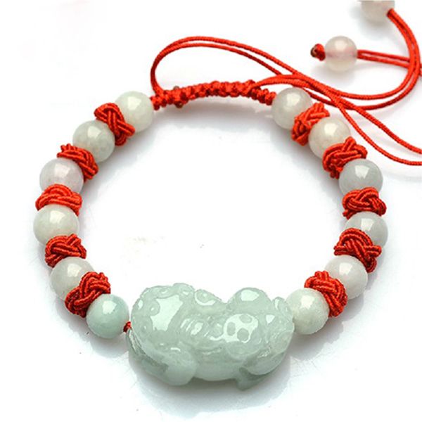 

jadeite jade light green hand chain hand chain lifesaving redrope bracelet, Black