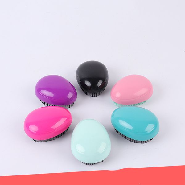 

egg shape hairbrush anti static styling tools hair brushes detangling comb salon hair care comb for travel, Silver