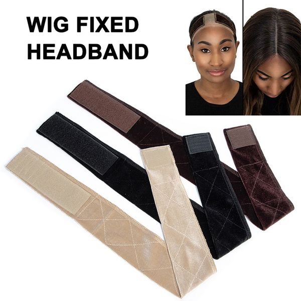 

non-slip soft velvet women wig grip headband hair scarf band adjustable ldo99, Brown