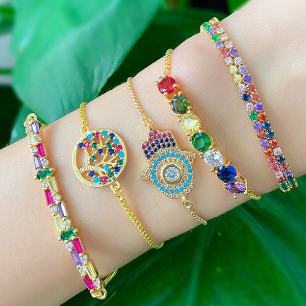 

zlxgirl fashion women's bracelet jewelry adjust copper personality cubic zircon bracelet female amazon marine accessories, White