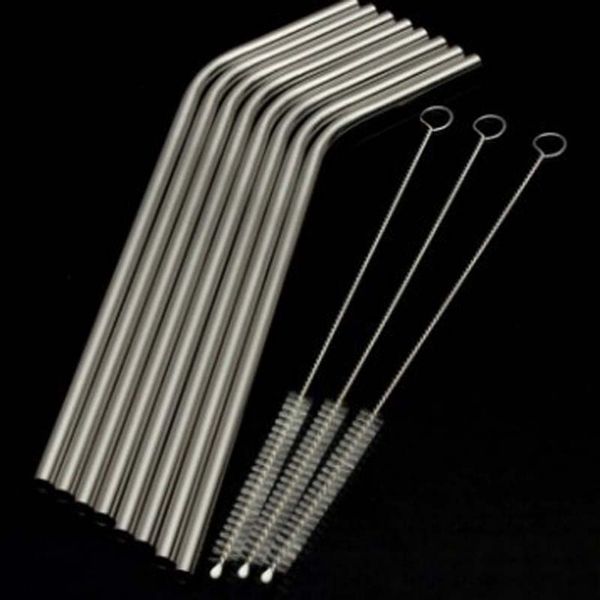 

50pcs/lot reusable straw cleaning brushes nylon catheter stainless steel straw brush 200mm fit for 10mm diameter straws