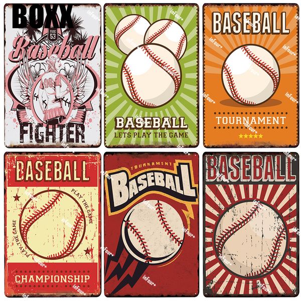 

бейсбол металлическая пластина жестяная вывеска табличка винтажный паб стадион декор металлическая вывеска металлический плакат домашнее укр