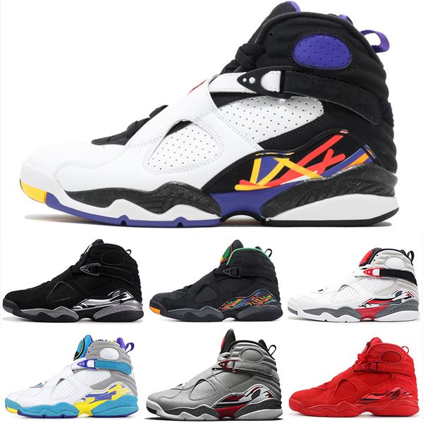 

new 8 viii basketball shoes men good quality black white 8s playoffs breathable training athletics sports sneakers eur 41-46