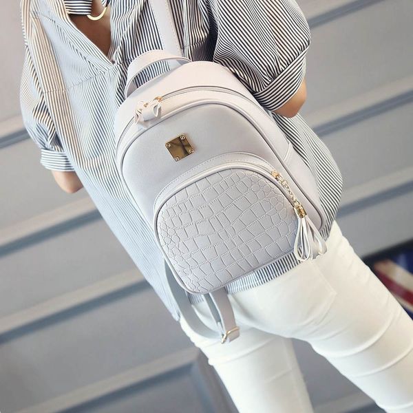 

backpacks girls bookbag leather mochila female solid for backpack backpack gift mini color backbag schoolbag woman chhgn, Red;black