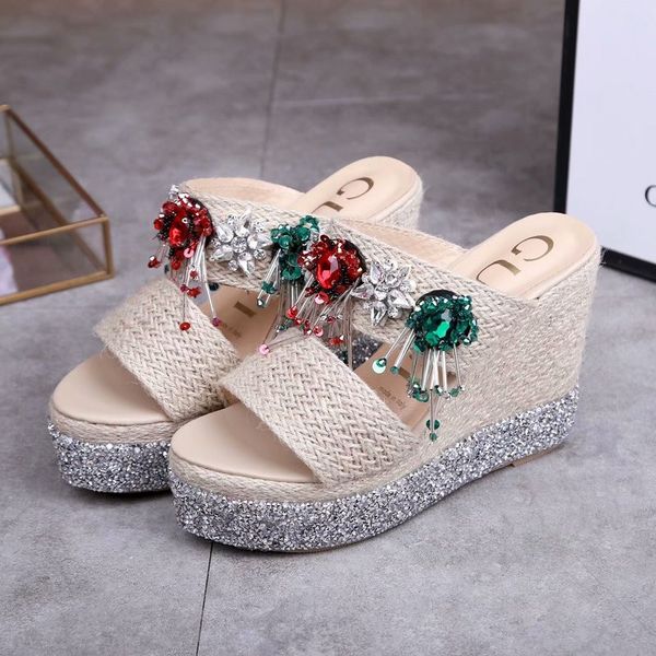 latest beaded slippers