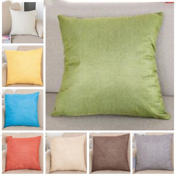 

pillowcase solid color cotton linen square design throw pillow case cushion cover decor pillow case blank christmas decor gift ysy216-l