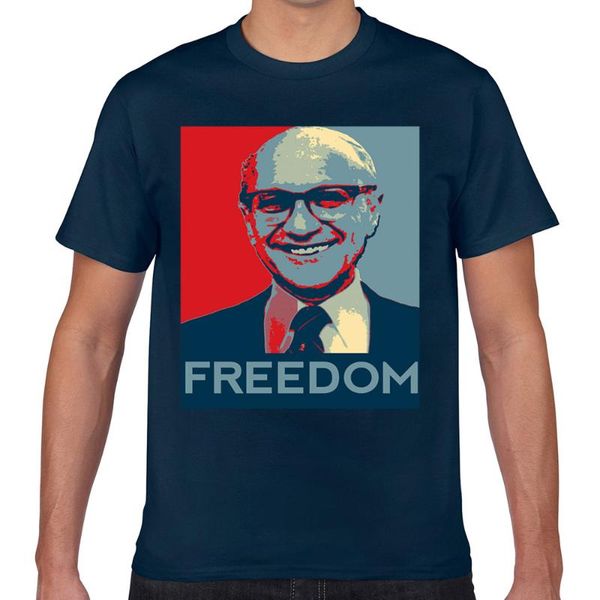 

t shirt men milton friedman vintage custom male tshirt, White;black