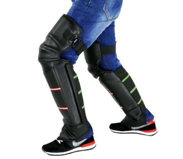 Moto Ginocchiera Calda Scaldamuscoli Moto Equitazione Ginocchiere protettive Antivento Inverno PU Pelle Impermeabile 2 pezzi/lotto