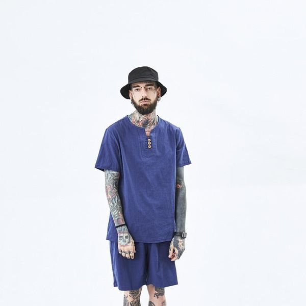 

лето проектировщик короткие мужские рукавом спортивные костюмы crew neck спортивные шорты 2pcs одежда подростковая мода pure color running н, Gray