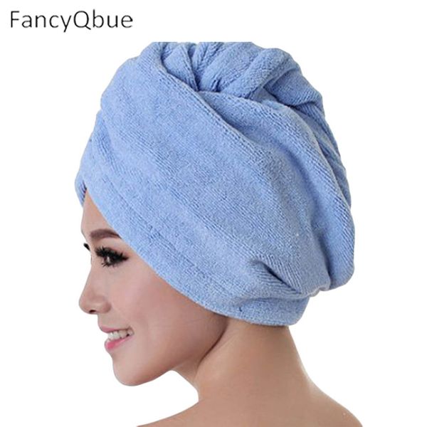 

fancyqbue 1pcs strong dry hair cap towel fiber shower cap wipe the hair dry thickened package scarf