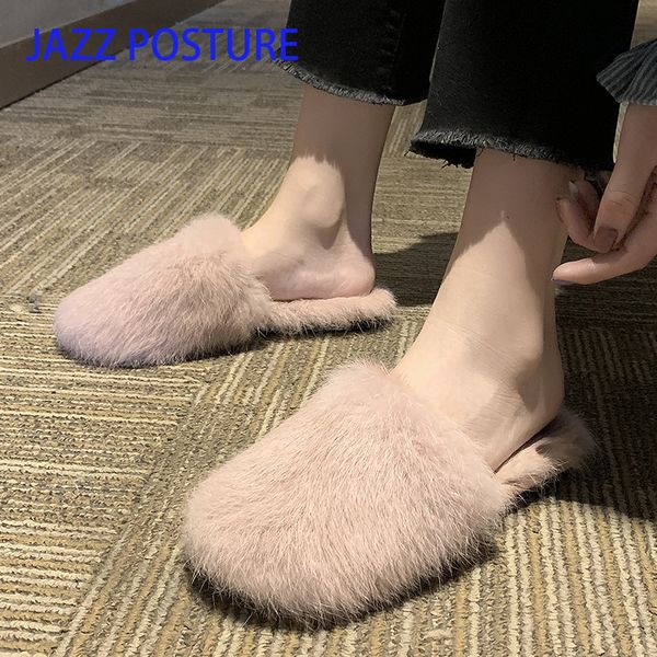 

women winter fashion home slippers shoes non-slip soft winter warm slippers indoor bedroom floor shoes large size z421, Black