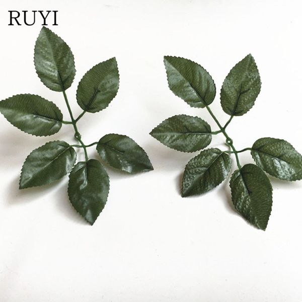 

50pcs artificial silk rose leaves artificial greenery for wedding decor diy floral craft bouquet garland flower crafts supplies