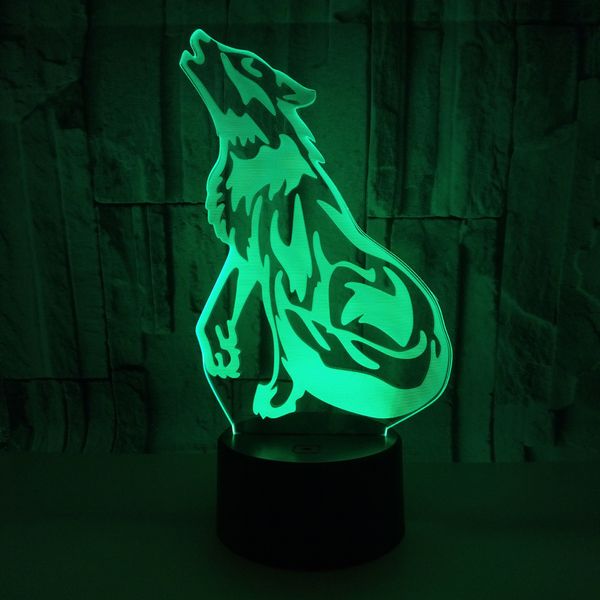 

new pattern heat wolves 3d vision lamp touch led second gram force three-dimensional illusion lamp originality 3d small night-light