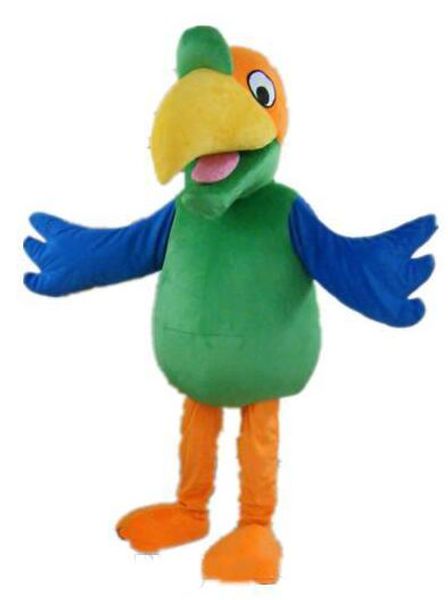 

2019 green parrot mascot costume for to wear, Red;yellow