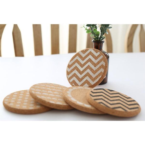 

wooden round cup thickened heat insulation cork cup mat for bar home office camping home table decoration