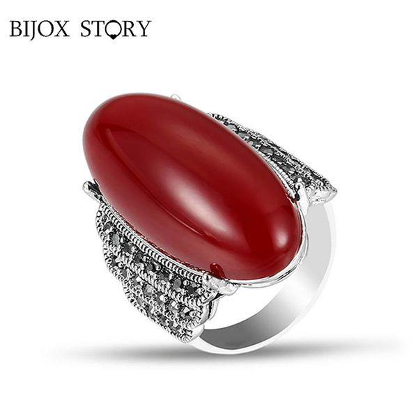 

bijox story 925 sterling silver jewellery ring with geometric shape ruby emerald vintage rings for female wedding promise party, Golden;silver