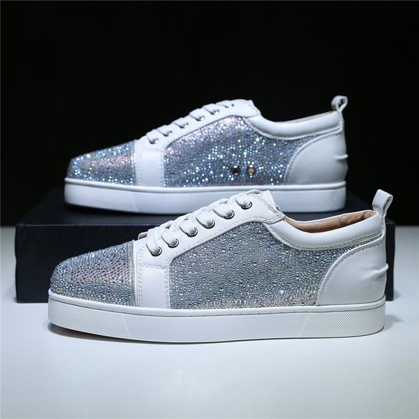 

red bottom designer brand studded spikes flats casual shoes shoes for men and women party lovers genuine leather sneakers, Black