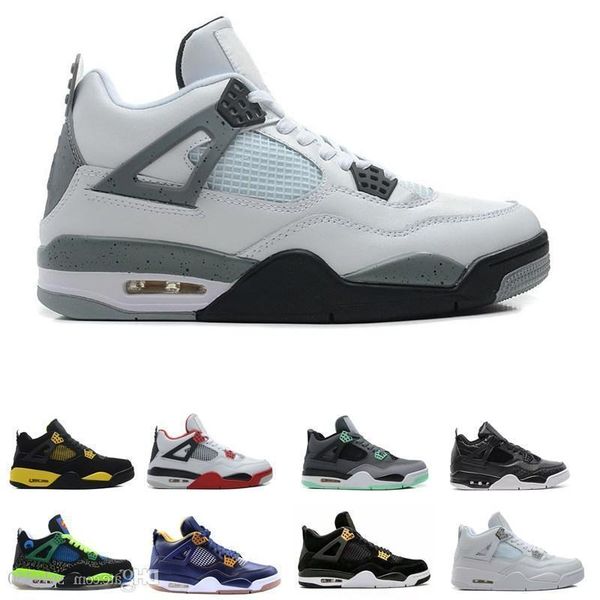 

4 pure money basketball shoes mens 4s bred royalty white cement sports sneakers motorsport outdoor sports sneake