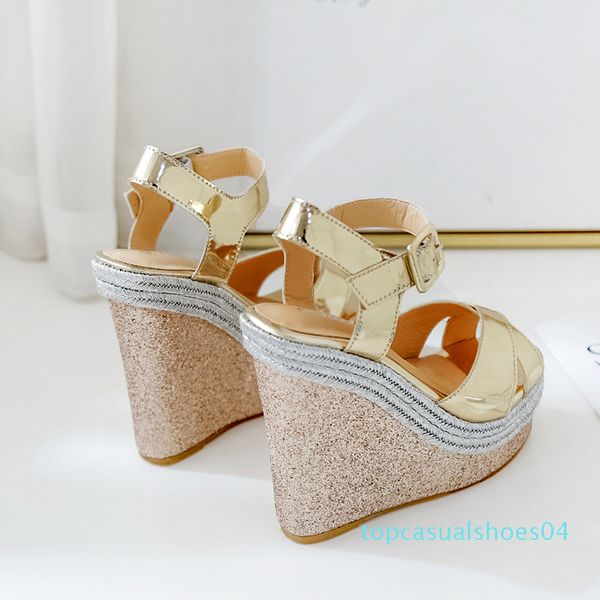 

heels white gold cross strap wedge shoes platform high heels fashion luxury designer women shoes size 35 to 40 t04, Black