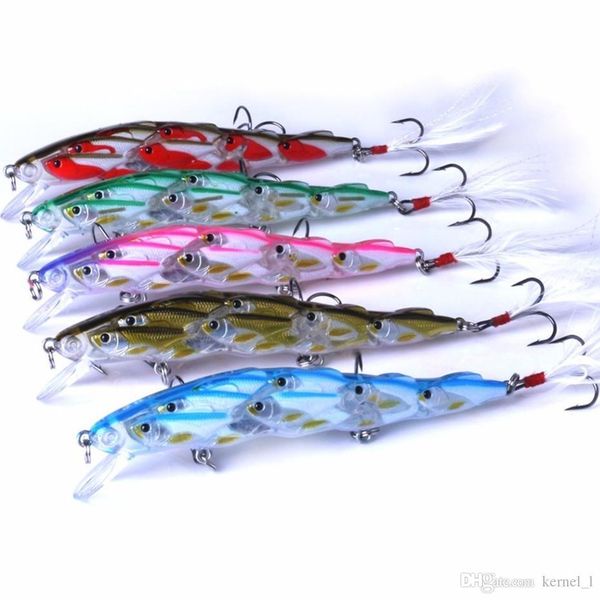 

mixed 5 color 11.5cm 15.7g minnow hard baits & lures 6# hook fishing hooks fishhooks artificial plastic bait fishing accessories