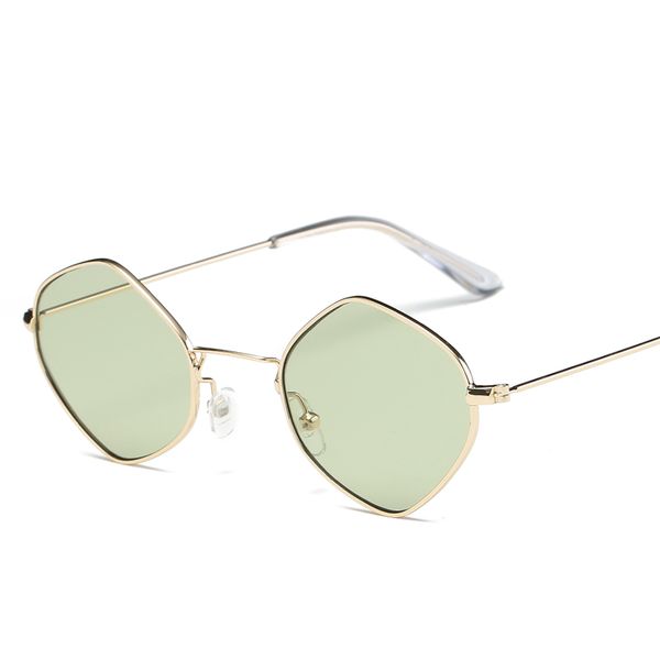 

metal frame new polygon sunglasses ladies brand designer vintage sunglasses sunglasses double beam fashion couple glasses, White;black