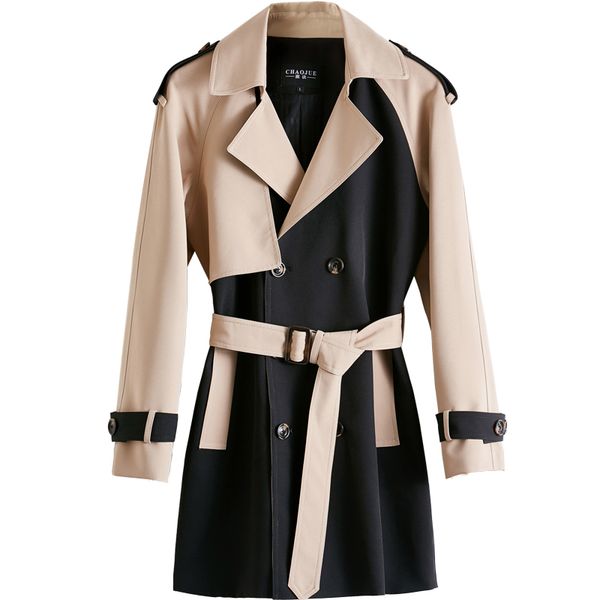 

s-6xl new long coat men 2020 autumn design handsome fashion row color matching trench coat men large size outwear, Tan;black