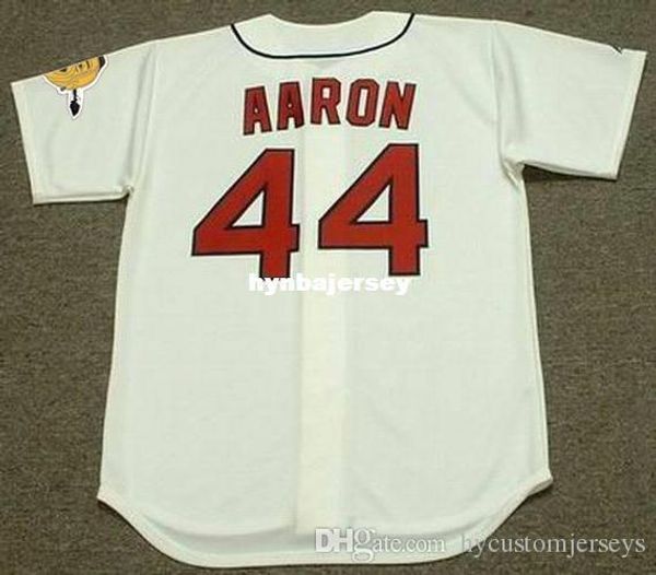 

custom hank aaron milwaukee stitched 1960's majestic cooperstown home baseball jersey retro mens jerseys running, Black;blue