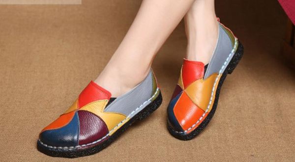 

2019 women shoes in spring and autumn with new style flat bottom non-slip blue patchwork mother shoes@w89, Black
