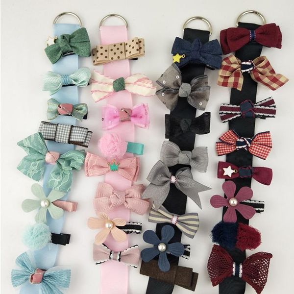 

8 pcs cute girls all-inclusive hairpin side clip baby small headdress suit infant kids headband children turban hair accessories, Slivery;white