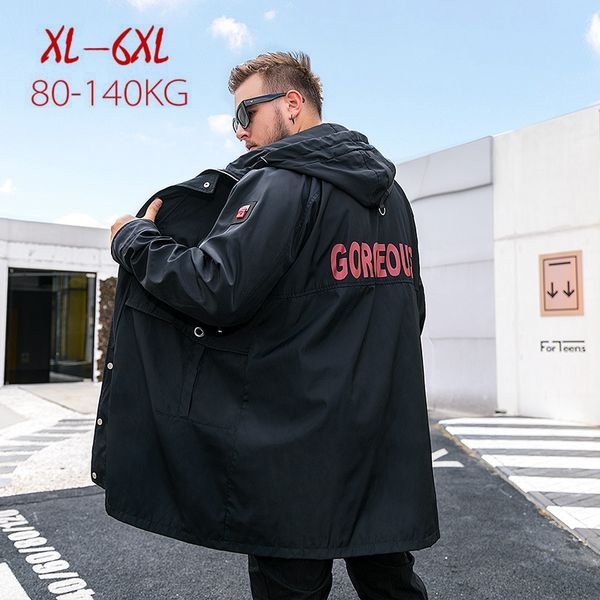 

2019 autumn big tall mens plus size 5xl 6xl trench coat brand windbreaker overcoat male long trench coat oversized men's jackets, Tan;black