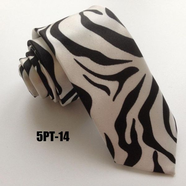 

5cm casual skinny necktie animal zebra pattern personality ties, Black;gray