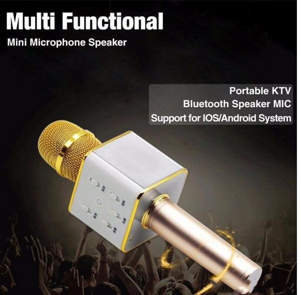 Q7 Microfone Sem Fio Bluetooth Speaker com 2600mAh Bateria de Grande Capacidade Alto-falante de Karaokê para Iphone7 mais Xiaomi Samsung Smartphones