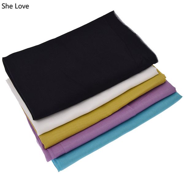 

she love solid color soft silk cotton fabric linning material for diy sewing clothing garment making, Black;white