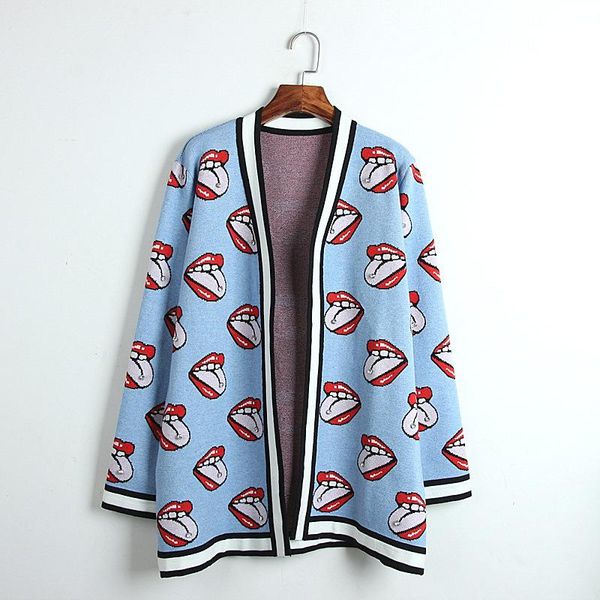 

1216 2020 весна бренд же стиль sweter кардиган синий v образным вырезом мода роскошные женская одежда kint dl, White;black