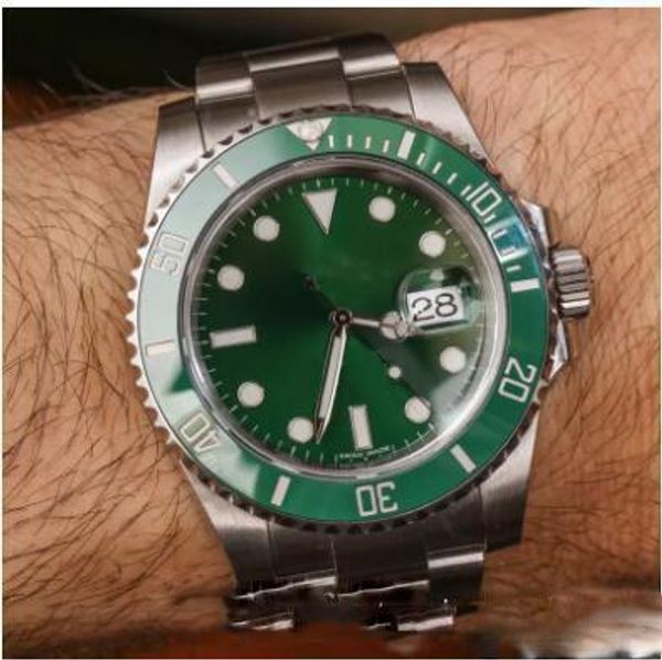 

big 40mm sapphire hulk green 50th anniversary ceramic bezel limited 116400gv automatic mechanical mens watch watches, Slivery;brown