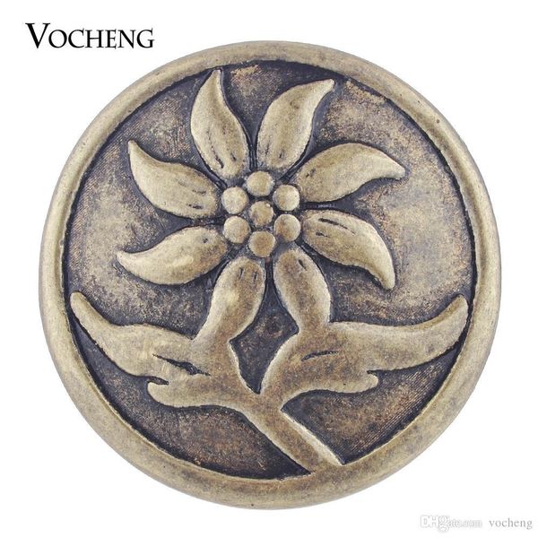 

vocheng noosa ginger snap charms antique bronze rain lily interchangeable jewelry flower button 18mm vn-1749