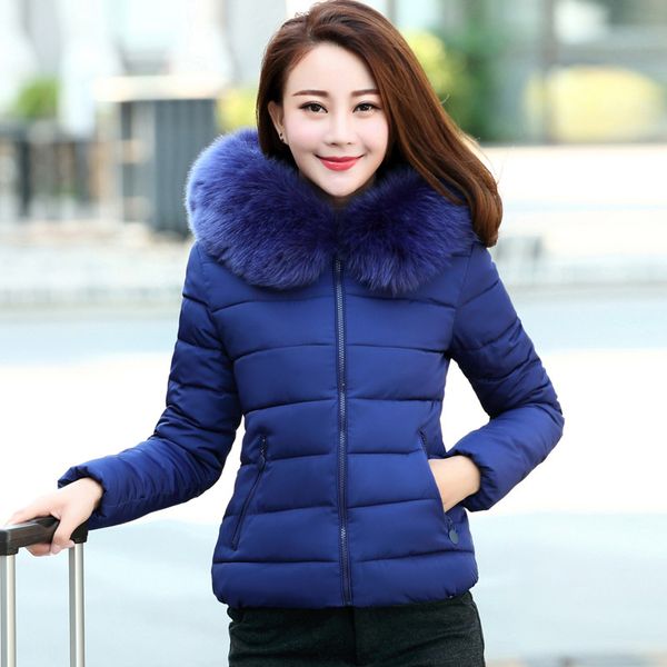 

2019 women winter parkas cotton padded coat hooded with fur female warm jackets middle-aged mother clothing overcoat 5xl, Black