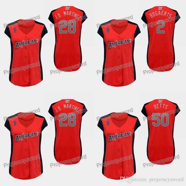

Womens Boston 28 J.D. Martinez American League Red Sox Jersey 50 Mookie Betts 2 Xander Bogaerts 100% Stitched Allstar Baseball Jerseys Red